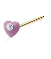 Pink Heart Straight Nose Stud NSKA-784 